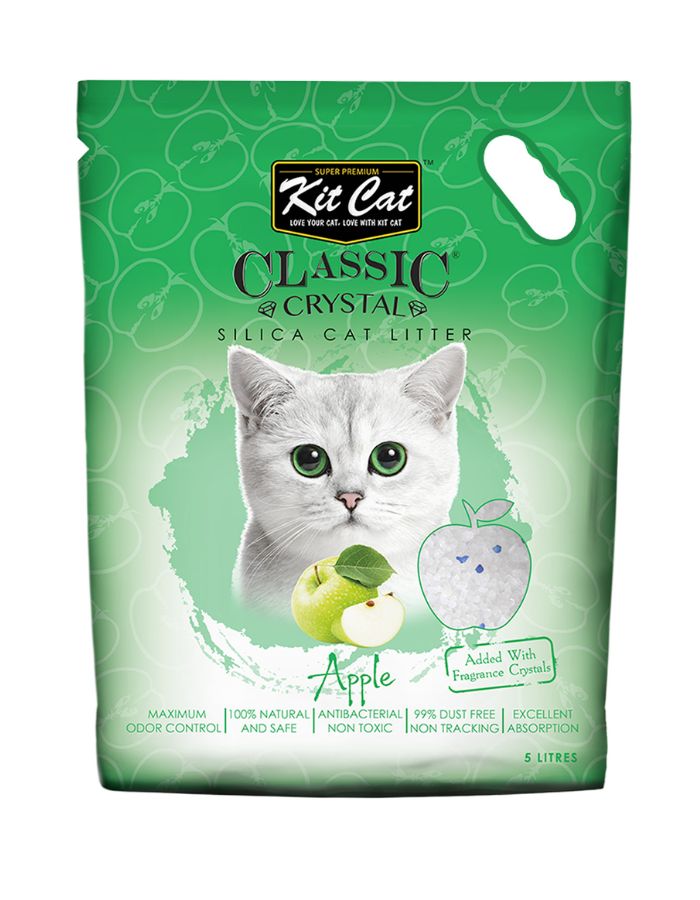 Kit Cat Classic Crystal Cat Litter – Apple Scented 5L | Odor Control & Dust Free