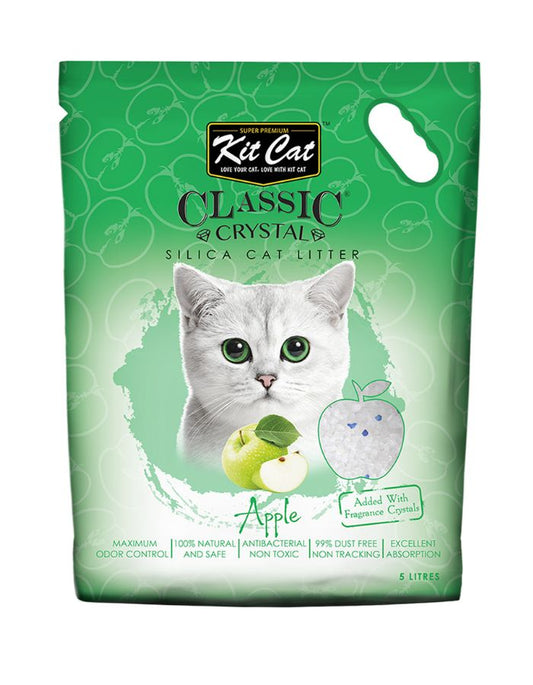 Kit Cat Classic Crystal Cat Litter – Apple Scented 5L | Odor Control & Dust Free