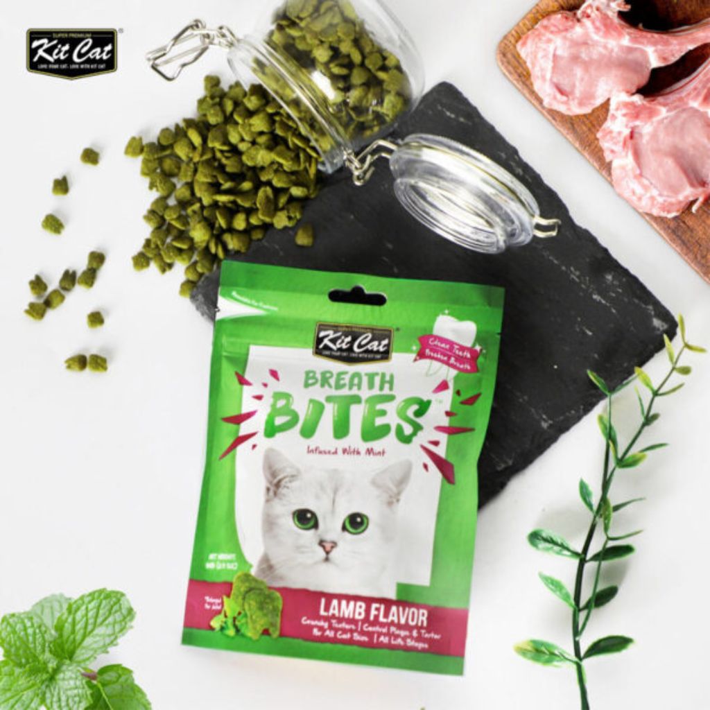 Kit Cat Breath Bites Lamb Flavor 60g – Dental Treats for Cats Fresh Breath