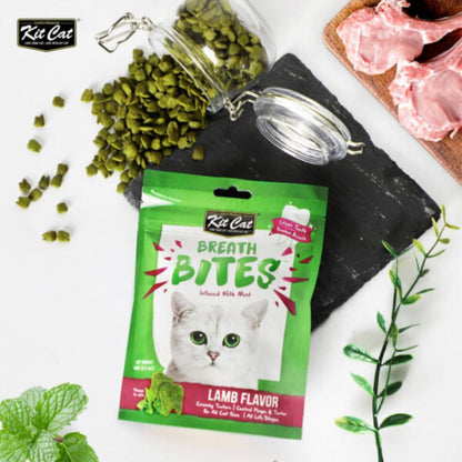 Kit Cat Breath Bites Lamb Flavor 60g – Dental Treats for Cats Fresh Breath