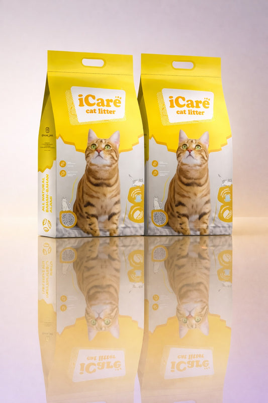 2PCs  iCare Bentonite Cat Litter – Natural, Safe & Odor-Free [ Lemon ] -25L