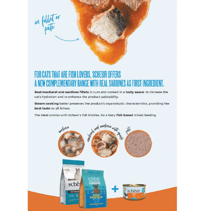 Schesir Grill Wholefood Wet Cat Food Can – Sardines, 70g (Minimum Order 12 pcs)