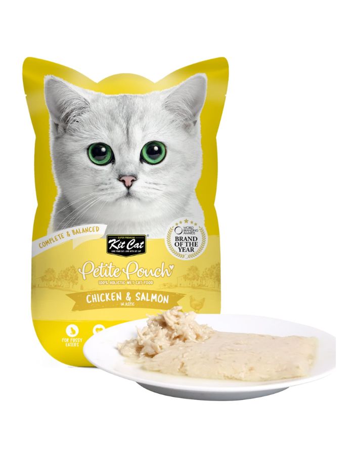 Kit Cat Petite Pouch Chicken & Salmon Wet Cat Food 70g  12PC