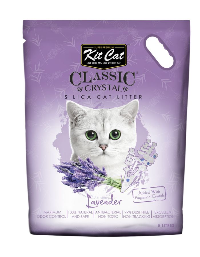Kit Cat Classic Crystal Cat Litter – Lavender Scented 5L | Odor Control & Dust Free