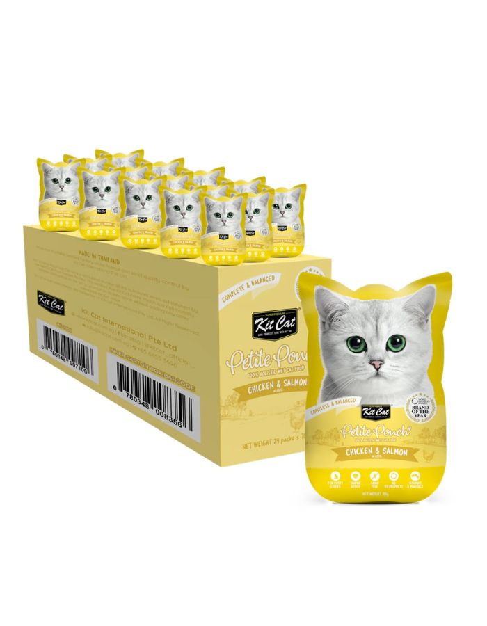 Kit Cat Petite Pouch Chicken & Salmon Wet Cat Food 70g  12PC