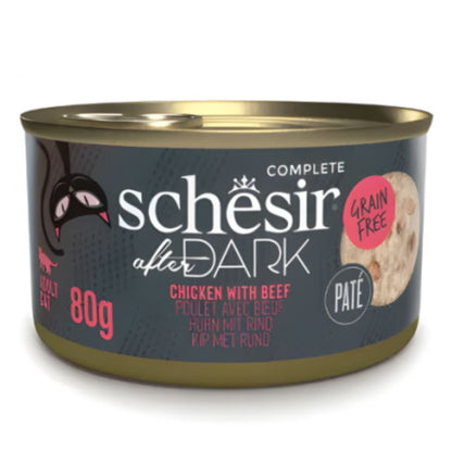 Schesir After Dark Pâté Chicken with Beef 80g – Pack of 12 for Cats