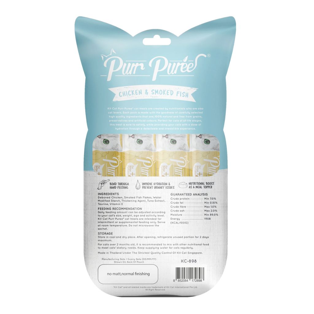 Kit Cat Purr Puree Chicken & Smoked Fish – Grain-Free Cat Treats