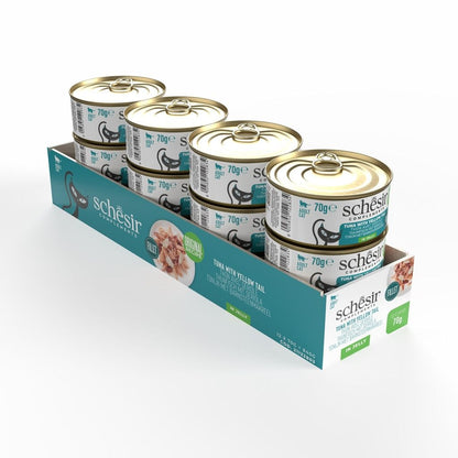 Schesir Wet Cat Food Tuna with Yellow Tail in Jelly 70g – 12 Pack