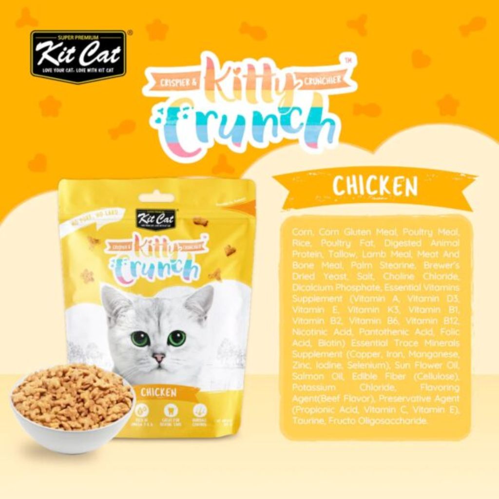 Kit Cat Kitty Crunch Chicken Flavor 60g – Crunchy Cat Treats
