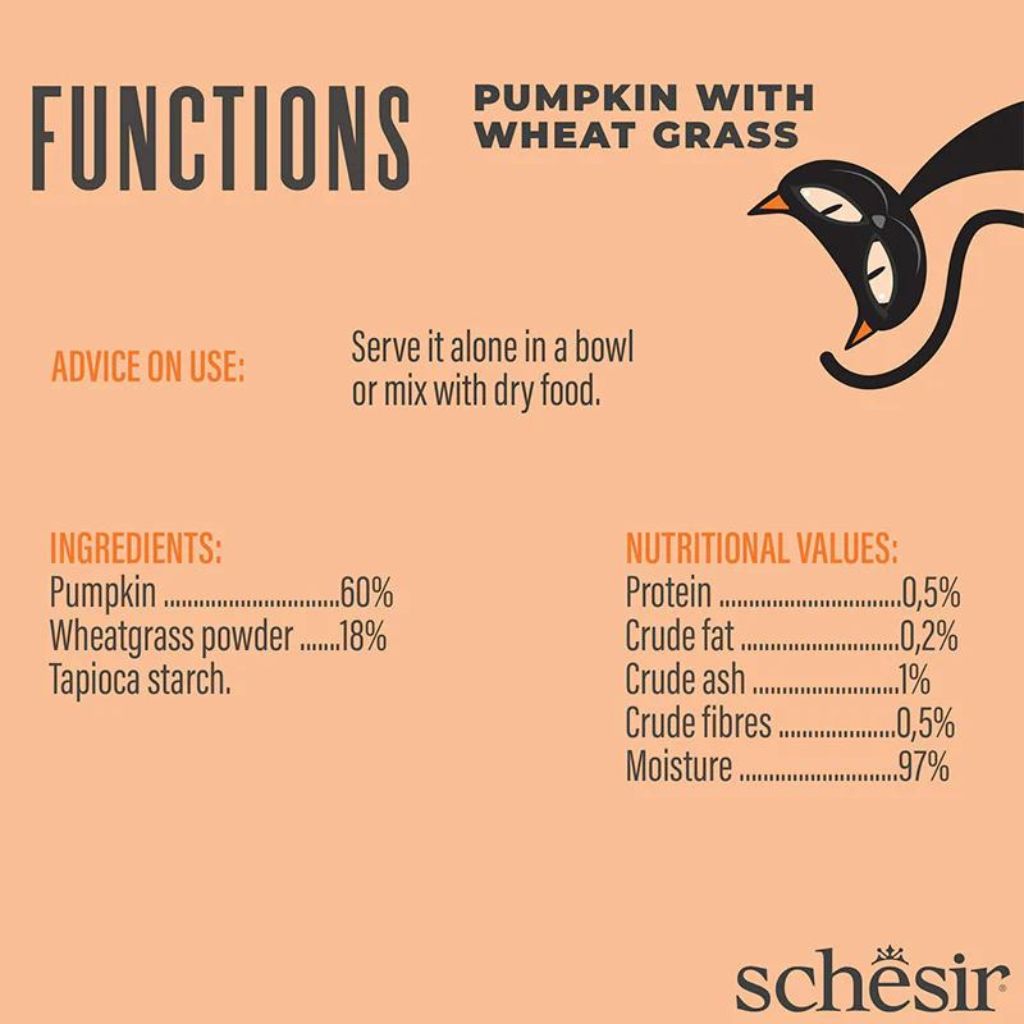 Schesir Functions Cat Pouch 40g – Digestive Support with Pumpkin & Wheat Grass