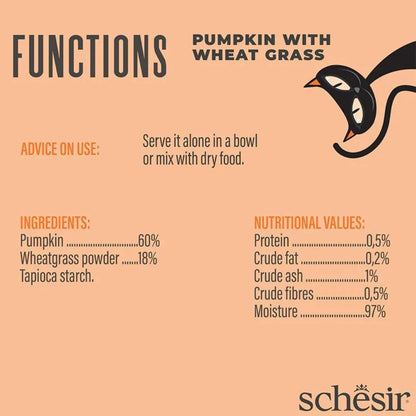Schesir Functions Cat Pouch 40g – Digestive Support with Pumpkin & Wheat Grass
