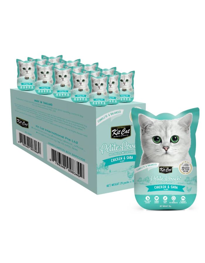 Kit Cat Petite Pouch Chicken & Saba Wet Cat Food 70g (Pack of 12)