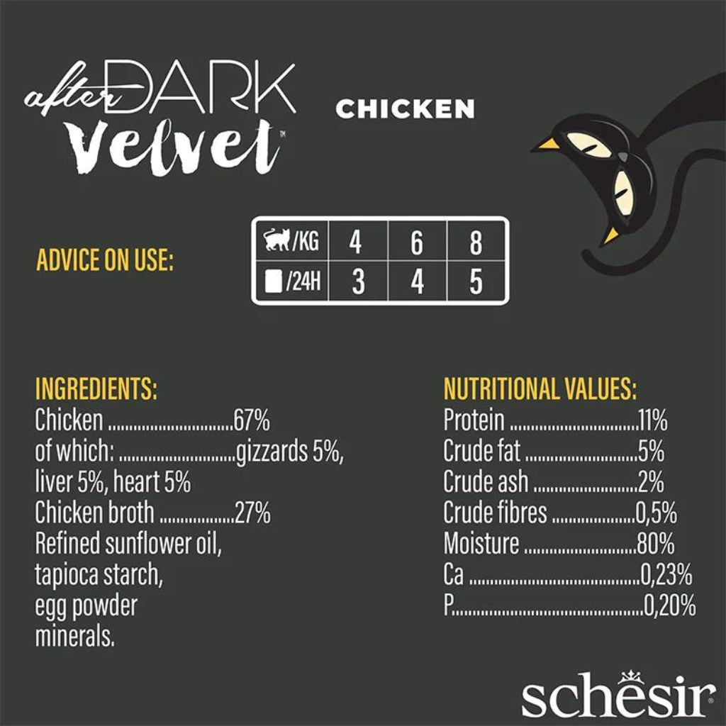 Schesir After Dark Velvet Mousse Cat Chicken Wet Food 80g (12 Pack)