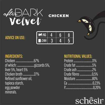 Schesir After Dark Velvet Mousse Cat Chicken Wet Food 80g (12 Pack)