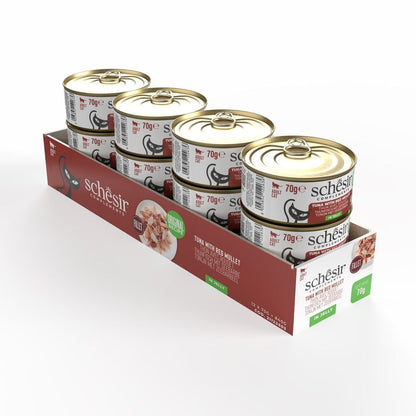 Schesir Cat Wet Food Tuna & Red Mullet 70g – 12 Pack, Complements in Jelly