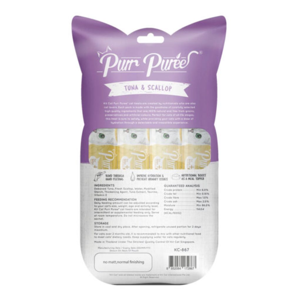 Kit Cat Purr Puree Tuna & Scallop – Grain-Free Lickable Cat Treat
