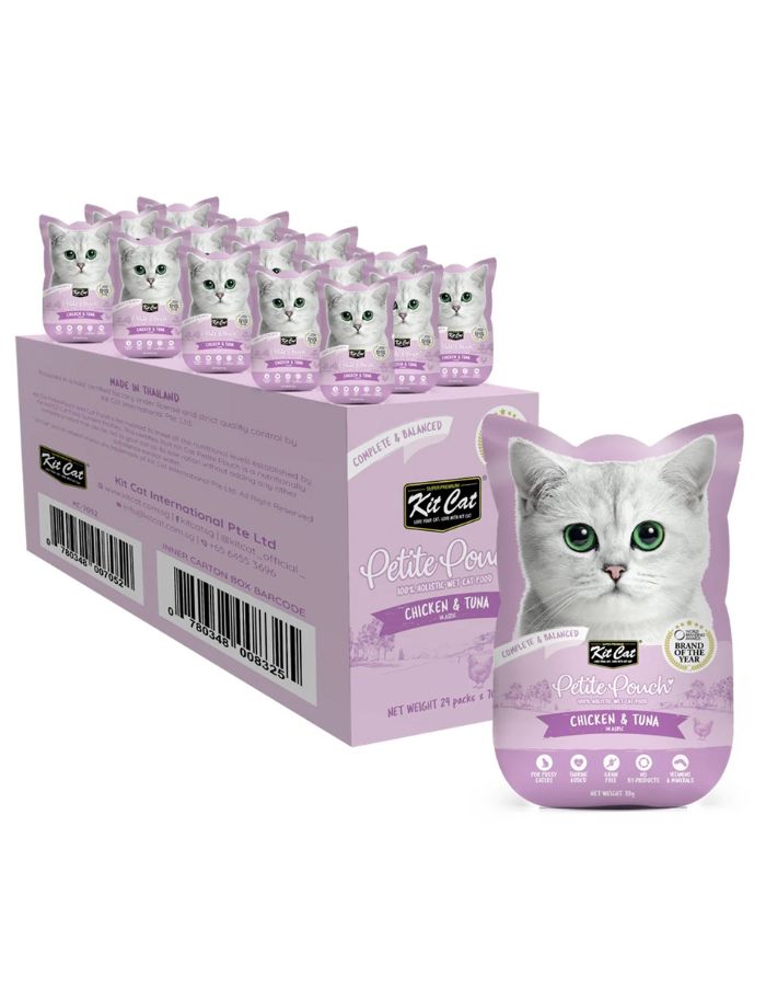 Kit Cat Petite Pouch Chicken & Tuna Wet Cat Food 70g (Pack of 12)