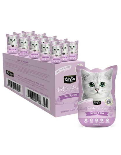 Kit Cat Petite Pouch Chicken & Tuna Wet Cat Food 70g (Pack of 12)