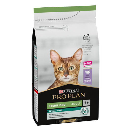 PRO PLAN STERILISED ADULT RENAL PLUS DRY CAT FOOD WITH TURKEY, 1.5 KG