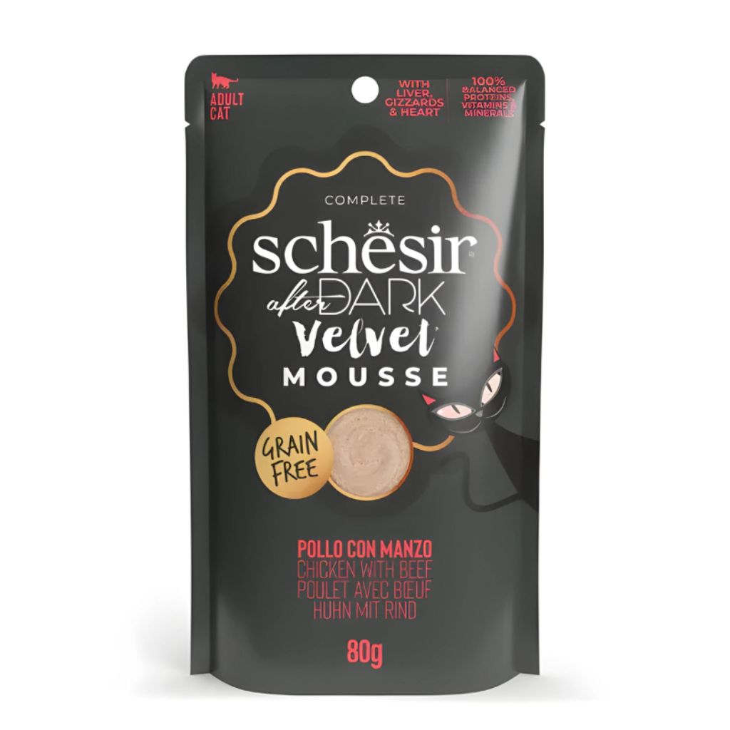 Schesir After Dark Velvet Mousse in Broth Variety Pack 960g – 12 Pouches