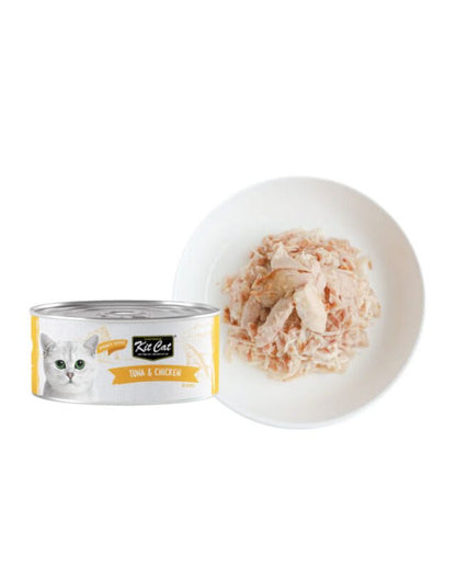 Kit Cat Tuna & Chicken 80g – 1 Box (24pcs) | Grain-Free Wet Cat Food for All Life Stages