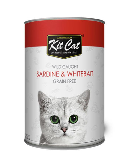 Kit Cat Wild Sardine with Whitebait 400g | Healthy Wet Cat Food