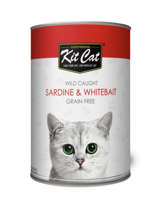 Kit Cat Wild Sardine with Whitebait 400g | Healthy Wet Cat Food