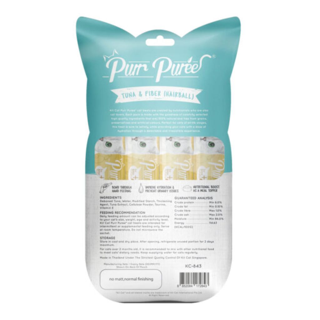 Kit Cat Purr Puree Tuna & Fiber – Hairball Control Cat Treat