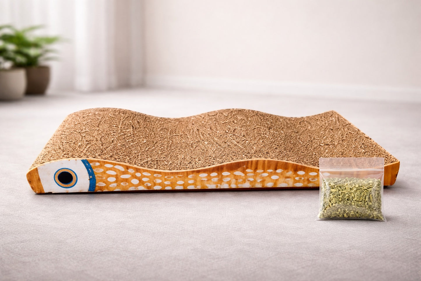 Petto Cat Scratcher Cardboard 2-in-1 Reversible Scratching Pad with Catnip for Indoor Cats, Durable Corrugated Board, 45 × 21 × 4.5 cm
