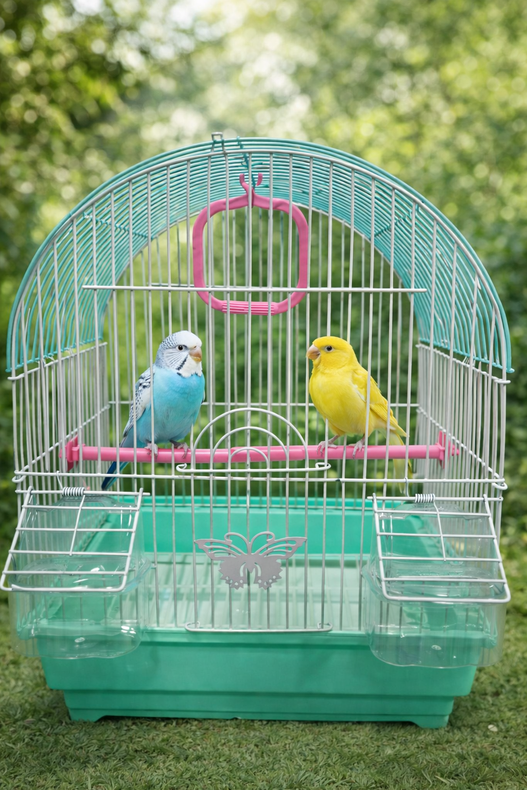 Metal Bird Cage 30×23×39 cm – Compact Rectangular Cage for Small Birds with Secure Design