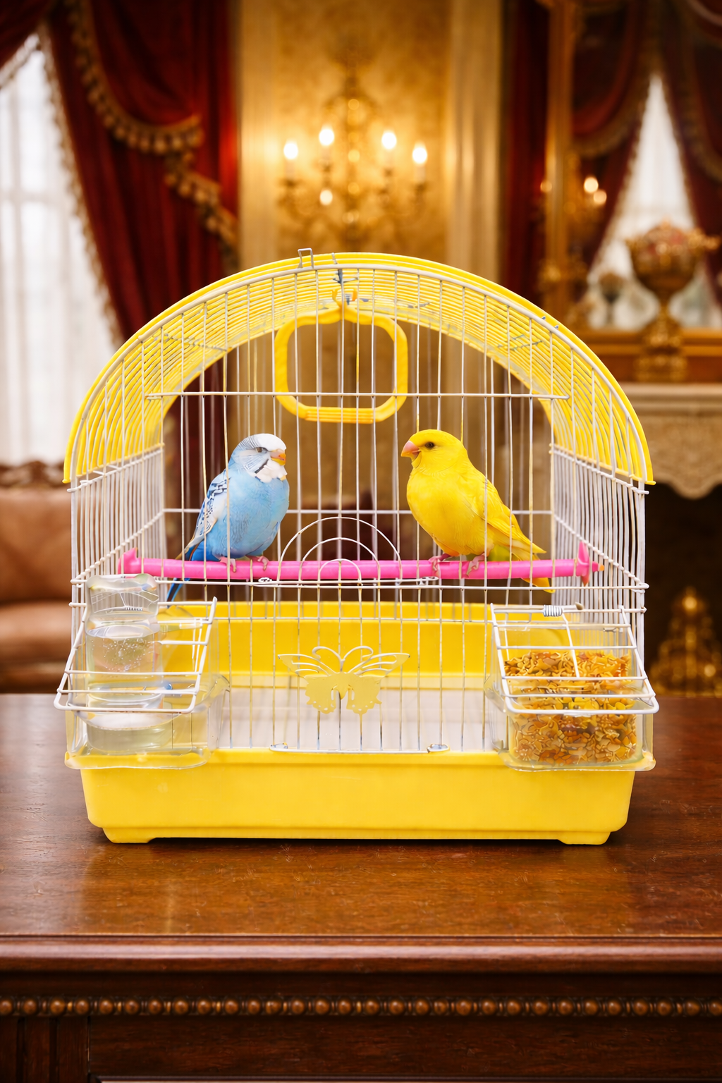 Metal Bird Cage 30×23×39 cm – Compact Rectangular Cage for Small Birds with Secure Design