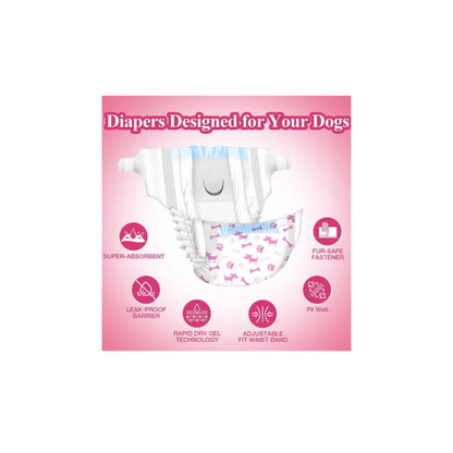 Petto Female Dog Diapers – 10pcs, Disposable & Leak-Proof
