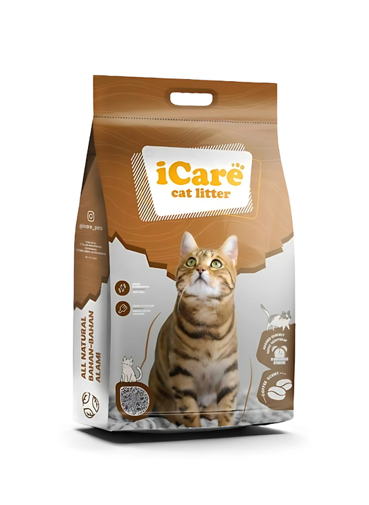 iCare Bentonite Cat Litter – Natural, Safe & Odor-Free [ Coffee ]