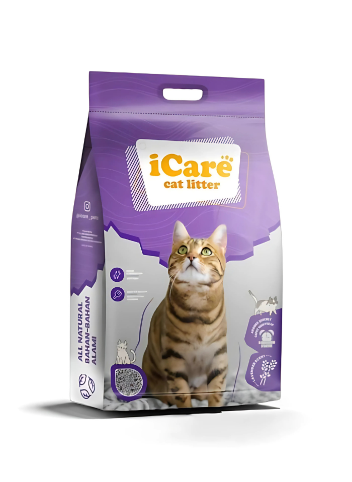 iCare Bentonite Cat Litter – Natural, Safe & Odor-Free [ Lavender ]