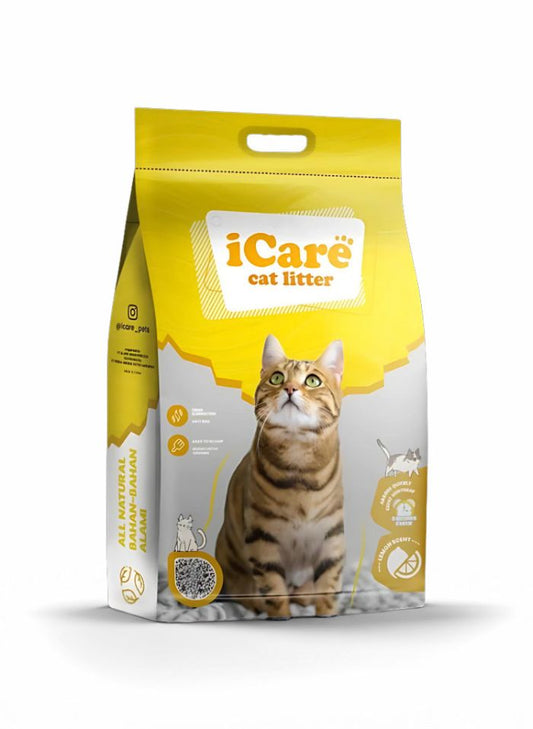 iCare Bentonite Cat Litter – Natural, Safe & Odor-Free [ Lemon ]
