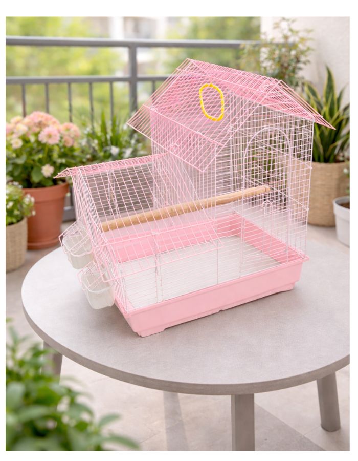 Bird Cage for Small Birds | Durable Metal Cage with Tray | 35 × 28 × 45 cm